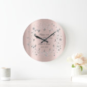 Grande Horloge Ronde Diamants Chic Confetti Or Rose Anniversaire (Maison)