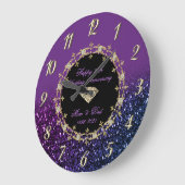 Grande Horloge Ronde Diamants Chic Éclat 25e Anniversaire de Mariage (Angle)