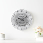 Grande Horloge Ronde Diamants d'argent de luxe 25e Mariage (Maison)