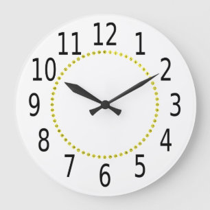 Grande Horloge Ronde diamants jaunes noir