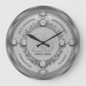 Grande Horloge Ronde Diamond & Silver Frame 25th Wedding Anniversary (Recto)