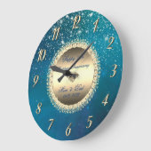 Grande Horloge Ronde Diamonds Blue 50 Wedding Anniversary (Angle)