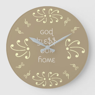 Grande Horloge Ronde Dieu bénisse notre maison pour une belle journée e