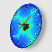 Grande Horloge Ronde Digital (Binary) Analog Clock w Mandelbrot Fractal (Angle)