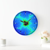 Grande Horloge Ronde Digital (Binary) Analog Clock w Mandelbrot Fractal (Maison)