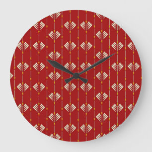 Grande Horloge Ronde Digital Mughal : Textile Plante Artwork.
