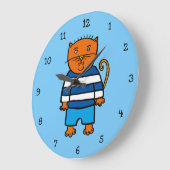 Grande Horloge Ronde Dillon le chat (Angle)
