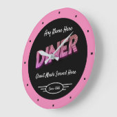 Grande Horloge Ronde Diner N'Importe Quel Nom Depuis Date Retro Look Ro (Angle)