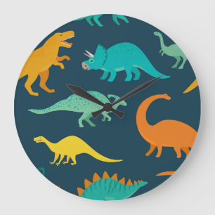 Grande Horloge Ronde Dinosaur Adventure : Papier peint de la crèche pou