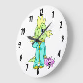 Grande Horloge Ronde Dinosaur bébé (Angle)