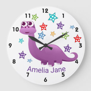 Grande Horloge Ronde Dinosaure pour enfants