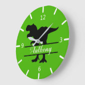 Grande Horloge Ronde Dinosaure Square Wall Clock (Angle)