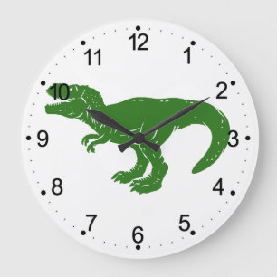 Grande Horloge Ronde Dinosaure T rex - Choisir la couleur arrière - pl