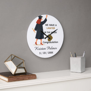 Grande Horloge Ronde Diplômé personnalisé de la faculté de droit