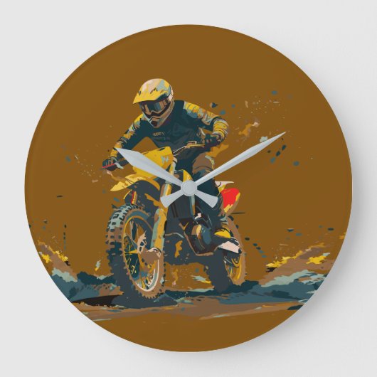 Grande Horloge Ronde Dirt Bike Graphic Large Clock (Recto)