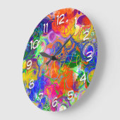 Grande Horloge Ronde Disco Ball Electricity Fluid Art (Angle)