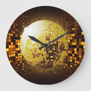 Grande Horloge Ronde Discothèque : Lumières Vintages.