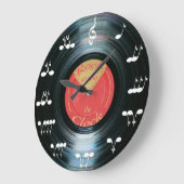 Grande Horloge Ronde Disque vinyle (Angle)