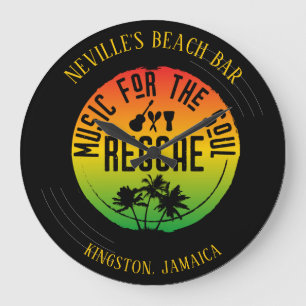Grande Horloge Ronde Disque vinyle musique reggae