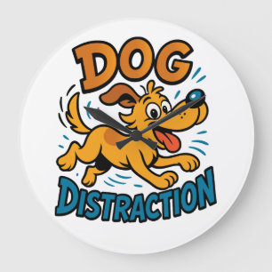 Grande Horloge Ronde Distraction de chien