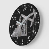 Grande Horloge Ronde Distressed metal Oilfield Design with Numbers (Angle)