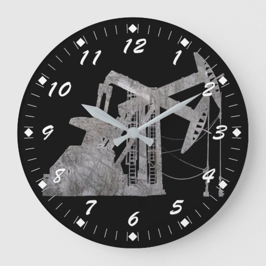 Grande Horloge Ronde Distressed metal Oilfield Design with Numbers (Recto)