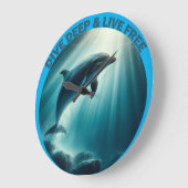 Grande Horloge Ronde Dive Deep Live Dolphin gratuit (Angle)