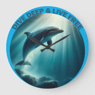 Grande Horloge Ronde Dive Deep Live Dolphin gratuit