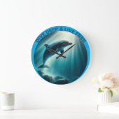 Grande Horloge Ronde Dive Deep Live Dolphin gratuit (Maison)