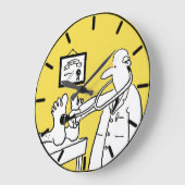 Grande Horloge Ronde Docteur avec stéthoscope (Angle)