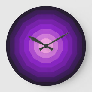 Grande Horloge Ronde Dodécagones nuances de pourpre Élégants sans numér