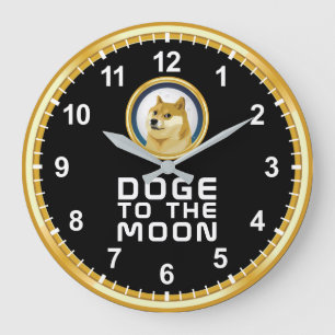 Grande Horloge Ronde Dogecoin Doge Au Stock De La Lune Crypto Hodl