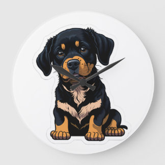 Grande Horloge Ronde Doggy Rottweiler, cute puppy