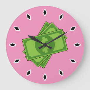 Grande Horloge Ronde Dollar de l'argent du dessin