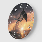Grande Horloge Ronde Dolphin Wall Clock (Angle)