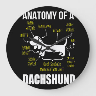 Grande Horloge Ronde Don de chien   Anatomie De Dachshund