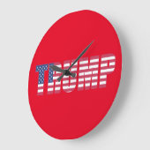 Grande Horloge Ronde DONALD TRUMP Red clock (Angle)