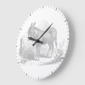 Grande Horloge Ronde Donkey Sketch Wall Clock (Angle)