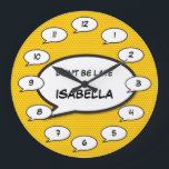 GRANDE HORLOGE RONDE DON'T BE LATE<br><div class="desc">Fun trendy superhero comic book book pop clocks that are sure to add a splash of colour to a range of rooms around your home or office. A idéal way to treat yourself or someone that you know with these cool, unique comic con designer clocks. Why not add some zap...</div>