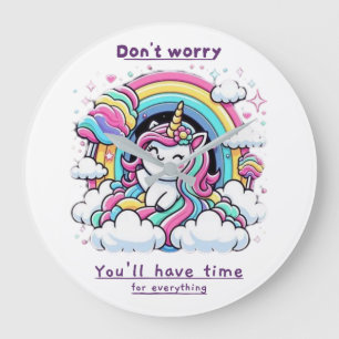 Grande Horloge Ronde Don't Worry, You'll Have Time for Everything" 