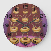 Grande Horloge Ronde Donuts Danser Whimsical Doughnut Caractères (Recto)