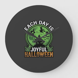 Grande Horloge Ronde Double Toil Trouble Sorcière Citrouille Halloween