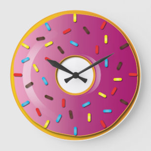 Grande Horloge Ronde Doughnut Strawberry