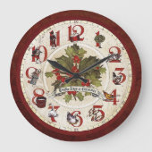 Grande Horloge Ronde Douze jours vintages de Noël (Recto)