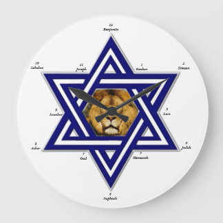 Grande Horloge Ronde Douze tribus d'horloge d'acrylique de l'Israël
