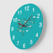 Grande Horloge Ronde Doves in a Tree Wall Clock (Angle)