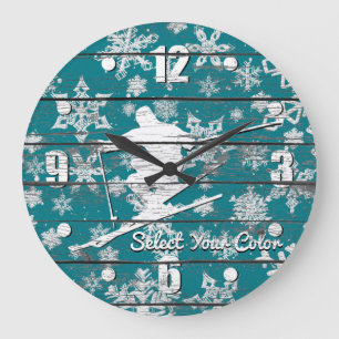 Grande Horloge Ronde Downhill Ski Personalize