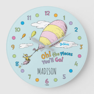 Grande Horloge Ronde Dr Seuss   Oh, les endroits où vous irez !