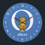 Grande Horloge Ronde Dr. Seuss's ABC: Letter O - White | Add Your Name<br><div class="desc">This Dr. Seuss ABC: Letter O design is the perfect gift for a baby shower or your child's first or second birthday.  Personalize this design by adding your child's name or by changing the background color on the product.</div>