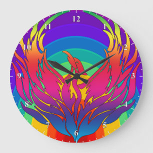 Grande Horloge Ronde Dragon arc-en-ciel